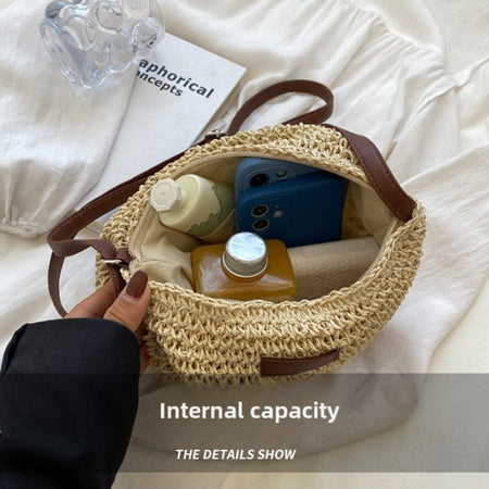 Fashion Straw Women Shoulder Bags Paper Woven Female Handbags Large Capacity Summer Beach Straw Bags Casual Tote Purses