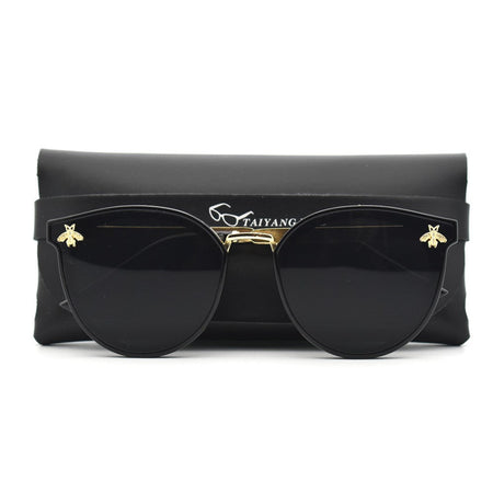 Trendy Luxury Bee Round Sunglasses For Women Men Fashion Mirror Gradient Vintage Sun Glasses Retro Driving Eyewear UV400 Oculos