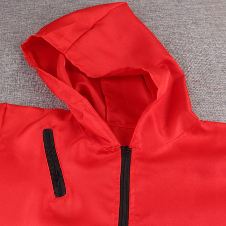 Adult and Children's Paper House Cosplay Costume Red Onesie Halloween Stage Wear with Hat Onesie Set