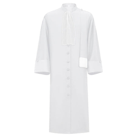 Barrister Robe Medieval Lawyer Costume with Pleated Jabot Collar Clergy Choir Robe Vintage Priest Cosplay Outfit
