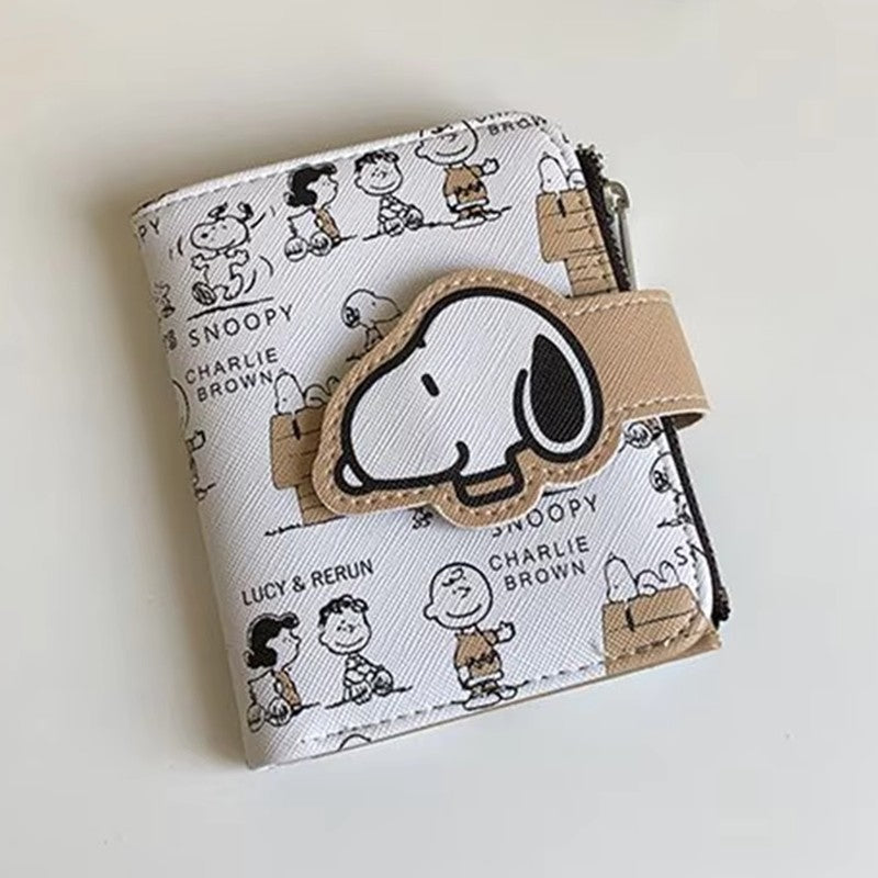 Snoopy Purse Anime Cartoon Short Coin Wallet High Value Cute Zipper Student  ID Holders Multi Slot Bag Women Men Birthday Gifts