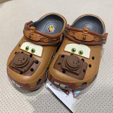 NEW Hot 2026 Animated Movie Cartoon Mcquenes Mater Pixar Waterproof Slippers Outdoor Sandals Casual Breathable Holiday Gift