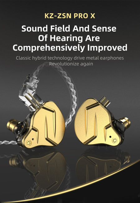 KZ ZSN Pro X Metal Wired Headset Hybrid Technology 1BA+1DD Ear Hook Monitor Headphones With Microphone Sport Earbuds Earphone