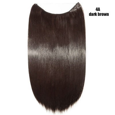 BENEHAIR Synthetic Invisible Wire No Clips In Hair Extensions Secret Fish Line Hairpieces Hair Extensions Fake Hair For Women