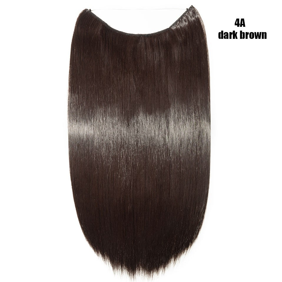 BENEHAIR Synthetic Invisible Wire No Clips In Hair Extensions Secret Fish Line Hairpieces Hair Extensions Fake Hair For Women