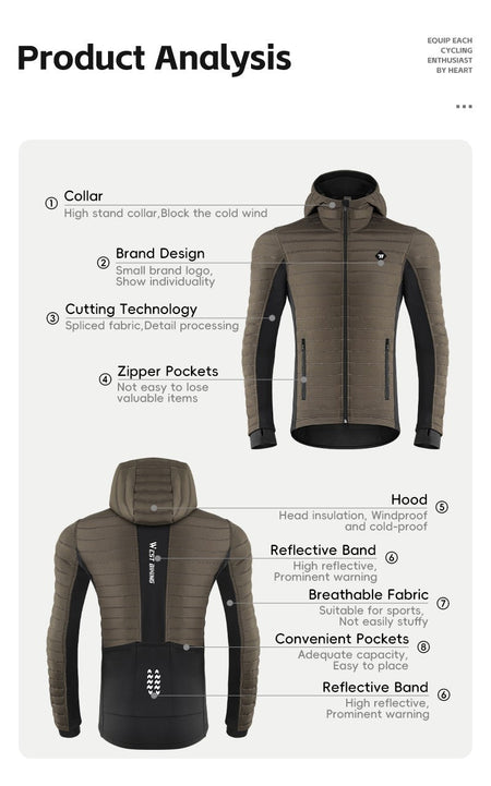 WEST BIKING Cycling Jacket Men Coats Winter Thermal Fleece Windbreaker MTB Bicycle Clothing Motorcycle Bike Jackets 0?-15?