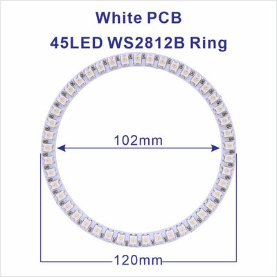 DC5V WS2812B Pixel Ring LED Panel Light Individual 8/16/24/35/45/128 LED Addressable WS2812 IC 5050 RGB LED Ring Module