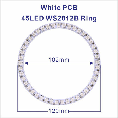 DC5V WS2812B Pixel Ring LED Panel Light Individual 8/16/24/35/45/128 LED Addressable WS2812 IC 5050 RGB LED Ring Module