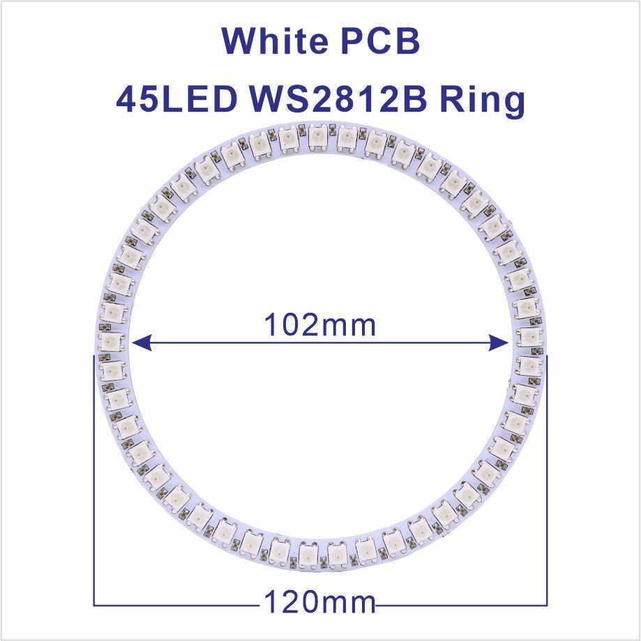 DC5V WS2812B Pixel Ring LED Panel Light Individual 8/16/24/35/45/128 LED Addressable WS2812 IC 5050 RGB LED Ring Module