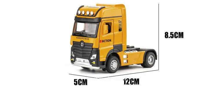 1:50 Miniature Trailer Dump Truck Cars Toys Model 3 Doors Opened Extended Engineering Vehicle Light Sound Car Boys Festival Gift