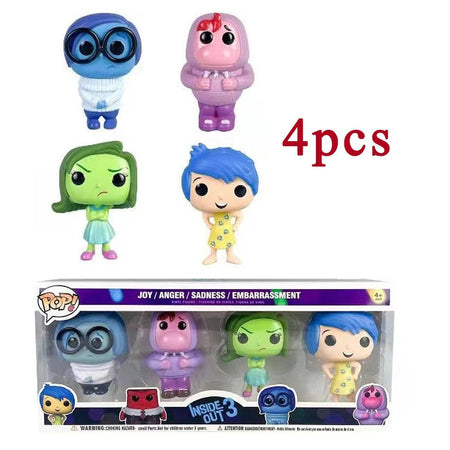 Anime inside out 2 Joy Anxiety Anger Sadness Disgust Fear POP Figure Action Toys Cartoon Movie PVC Doll Figurines