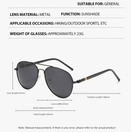 Pilot Men Classic Prescription Reading Sunglasses Black Lens Finished Presbyopic Readers Shade Outdoor Sun Glasses +1.0 to +4.0