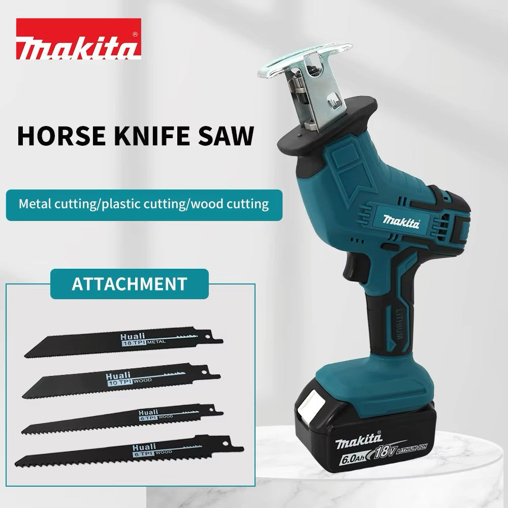 Makita-Brushless Cordless Reciprocating Saw, Electric Power Tool, Portable, Wood, Metal Pipe, Cutting Chain Saw, 18V, ML-505