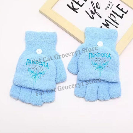 Avatar Fire and Ash Gloves Disneys Boy Winter Flip Cover Mittens Kids Outdoors Warm Cute Glove Children Clothes Accessories Gift