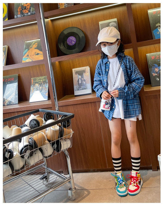 New Children Casual Shoes Four Seasons Kids Single Sneaker Mandarin Ducks Basketball Sports Shoes Boys Girls Sneaker Board Shoes