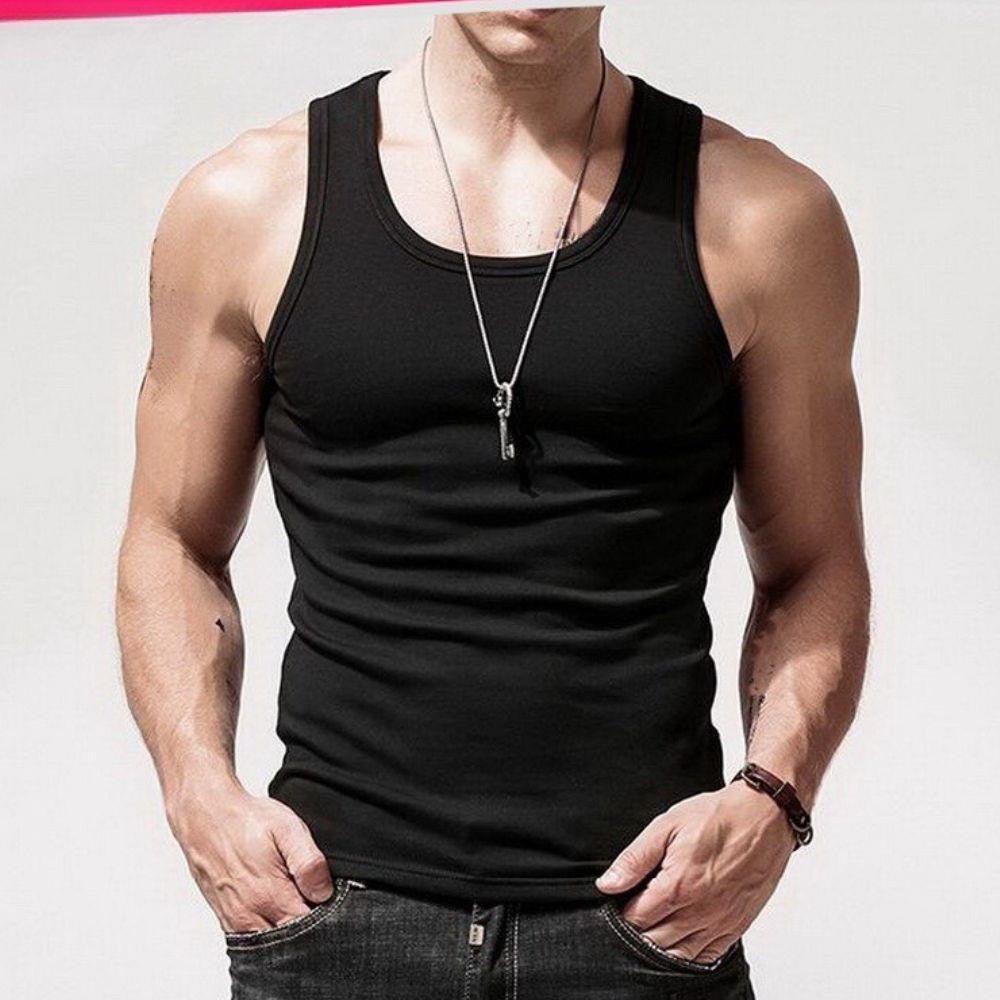 100% Cotton Men's Tank Tops Gym Stringer Man Braces T-shirt Bodybuilding Sleeveless Shirt Fitness Vest Male Muscle Singlets Hot