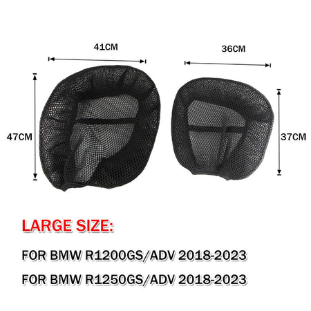 Anti-Slip Motorcycle Seat Cushion Cover For BMW R1200GS R1250GS LC Adventure 2018-2023 Nylon Mesh Saddle Seat Protector Covers