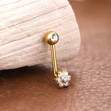 1PC Titanium Christina Vertical Hood Piercings Flower Lip Rings Opal Sexy Lip Piercings VCH Eyebrow Piercings Jewelry