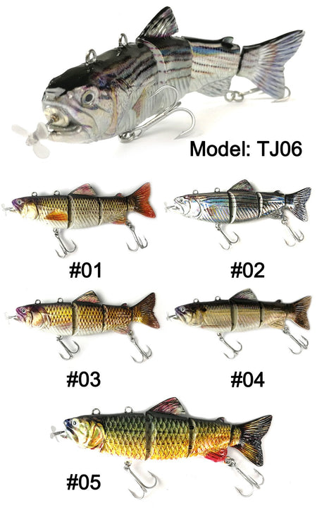 Robotic Swimming Lures 130mm 4 Segements Swimbait 35/54g Fishing Auto Electric Wobblers USB Rechargeable LED Light For Bass Pike