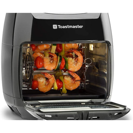 Digital Air Fryer Rotisserie Cooker Healthy Cooking 8 Preset Options 3 Baking Racks 10 Kabob Skewers Drip Tray Recipes Included