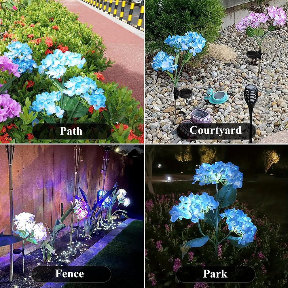 1PC Solar-Powered Hydrangea Lanterns, Outdoor Landscape Lanterns, Garden Lanterns, Solar-Powered Lawn Lanterns, Rose Lanterns