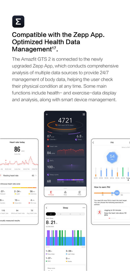 [New Version ] Amazfit GTS 2 Smartwatch 43mm All-round Health and Fitness Tracking Smart Watch Alexa Built-in