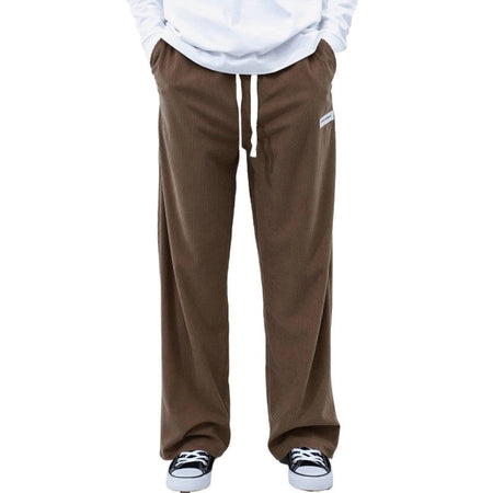 Mens Corduroy Joggers Pants Casual Cargo Pants Drawstring Elastic Waist Baggy Tapered Sweatpants with Pockets Outdoor Sweatpants