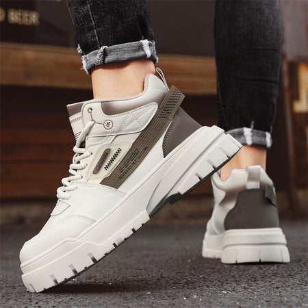 Men's autumn casual high-top sneakers, men's walking sneakers, outdoor sneakers, men's sports shoes, soft-soled walking shoes
