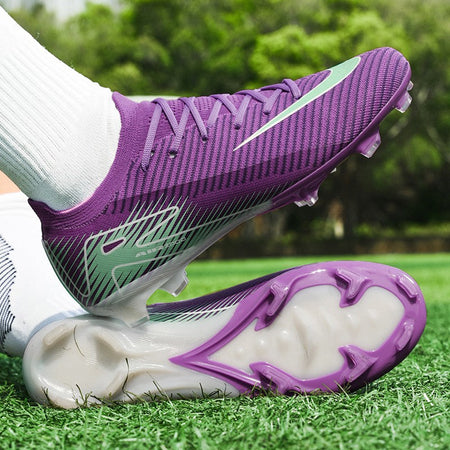 New Men Football Boots Cleats Grass Adult Soccer Shoes Ankle Sport Training Outdoor Ultralight Non-Slip Futsal Comfortable