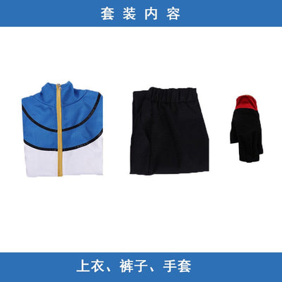Men's Anime Trainer Cosplay Costume, Adult Ash Ketchum Outfit with Blue Jacket, Cap and Gloves, Unisex Halloween Party Disfraz