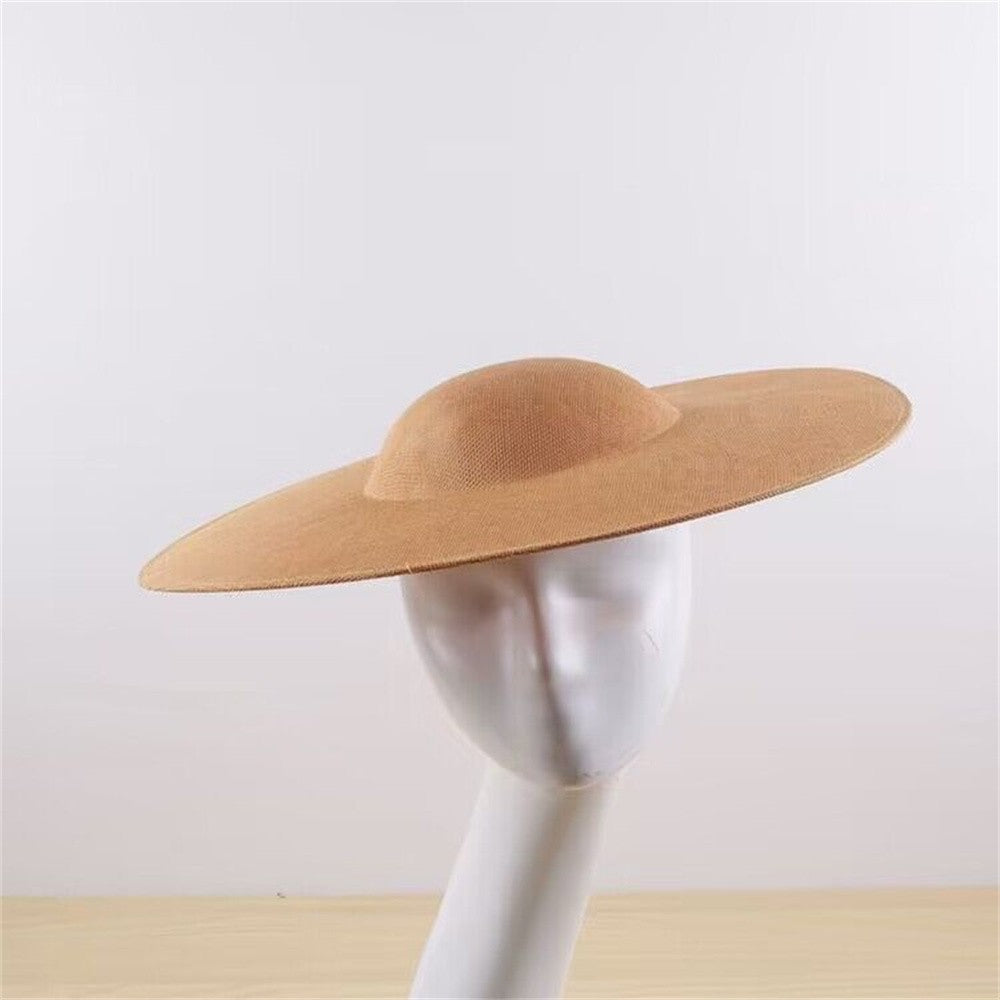 40CM Fascinators Base Marron Big Pillbox Cap Wedding Millinery Supplies DIY Hair Accessories Hat Women Kenducky Church Headpiece