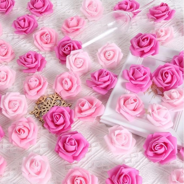 10/20/50Pcs Artificial Foam Rose Flowers PE Fake Flower for Home Room Dceor Wedding Party Halloween Thanksgiving Christmas Decor