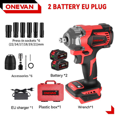 ONEVAN 1200W Brushless Cordless Electric Impact Wrench Portable Screwdriver Drill Repair Power Tool For Makita 18V Battery Pin