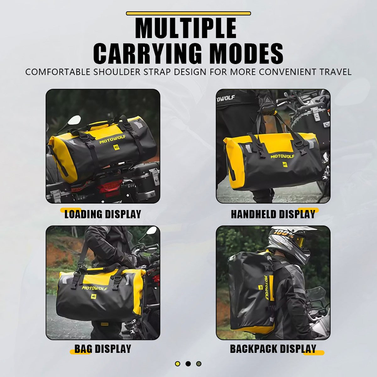 Universal Motorcycle Waterproof Tail Bags Back Seat Bags Cycling Camping Travel Bag Motorbike Scooter Sport Luggage Pack 66L 40L