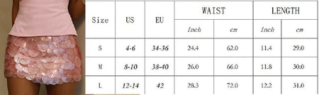 Hot Girl Party Rave Sequins Mini Skirts Women Sexy Low Rise Bodycon Skirts Y2K Coquette Sparkle Short Skirt Fashion Clubwear