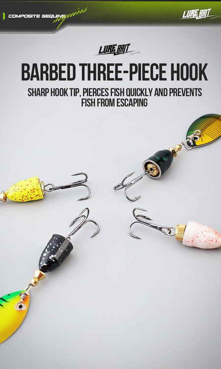 Metal laser rotating composite glitter noise lure bait, fake bait, lure bait, fishing gear swing artificial bait, hard bait