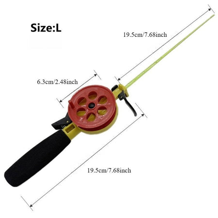 Ackibbik 1pc Ice Fishing Rod with Reel Combo Mini Fishing Pole Trout Walleye Perch Fishing Rod Winter Ice Fishing Accessories