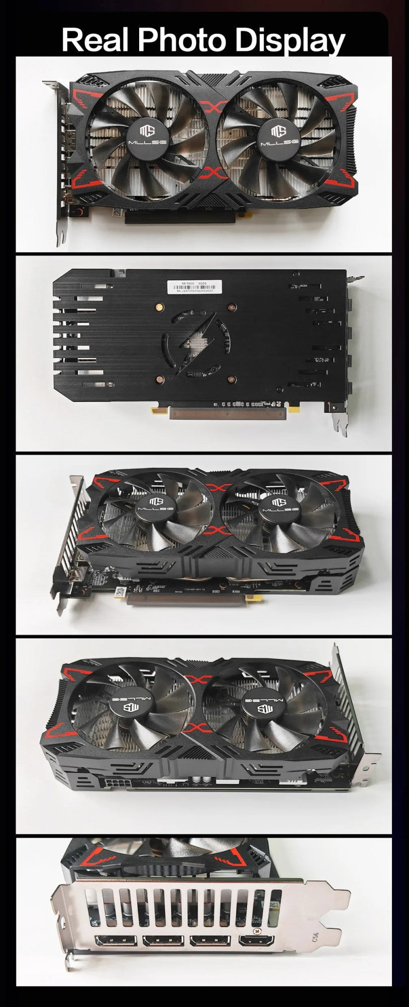 MLLSE Graphics Card RX 5500 8gb Placa De Video Gaming 7NM 128bit GDDR6 8Pin PCI Express 4.0 x 8 1717MHz DP*3 Desktop