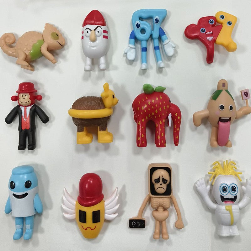Set Steal A Brainrot W Or L Figure Toy Cartoon 77 67 Job Action Figures Strawberry Elephant Model PVC Decoration Doll Kids Gift