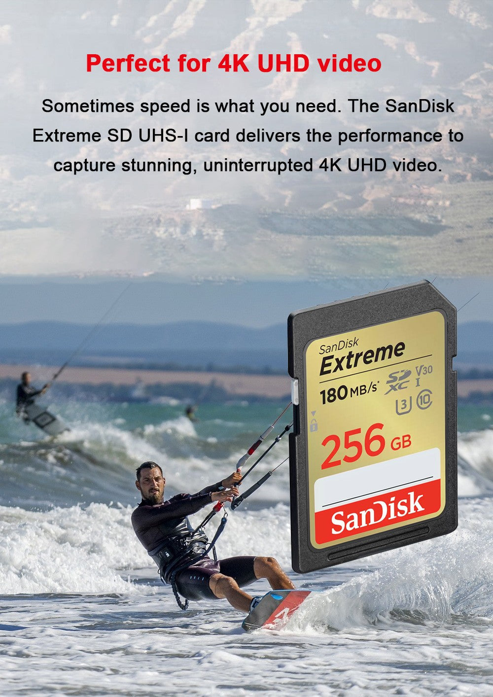 SanDisk SD Card 32GB SDHC 64GB 128GB 256G SDXC SD Card C10 Memory Cards Up to 200MB/s Read U3 V30 Flash Cards 4K UHD for Camera