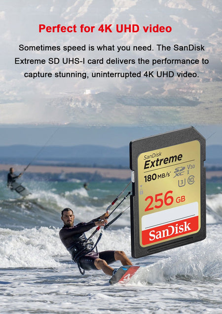 SanDisk SD Card 32GB SDHC 64GB 128GB 256G SDXC SD Card C10 Memory Cards Up to 200MB/s Read U3 V30 Flash Cards 4K UHD for Camera