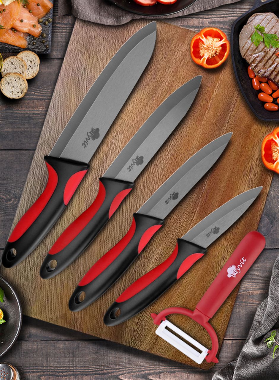 Kitchen Chef Knife Rustproof Fruit Paring Knife Ceramic Knife Household Utility Vegetable Slicing Knives Sharp Black Blades Cook