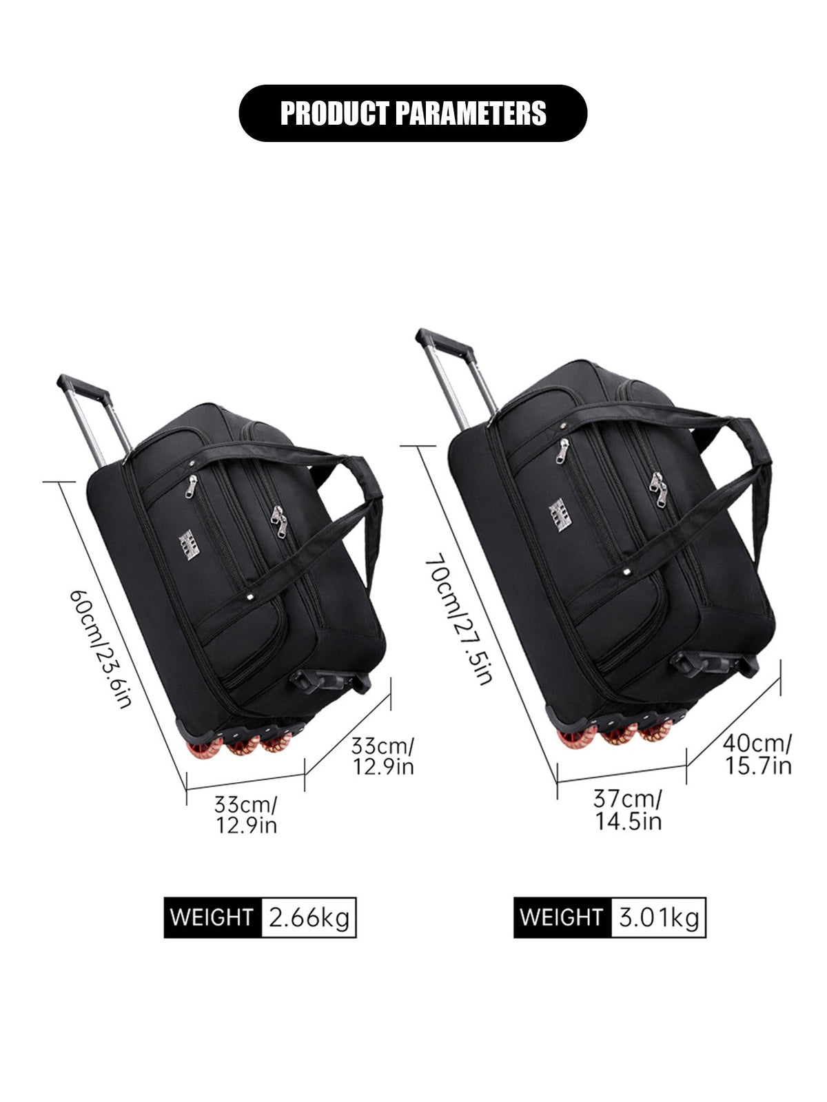 Multifunctional Trolley Travel Bag, Large-Capacity Men's and Women's Business Boarding Bag, Short-Distance Luggage Bag, Portable