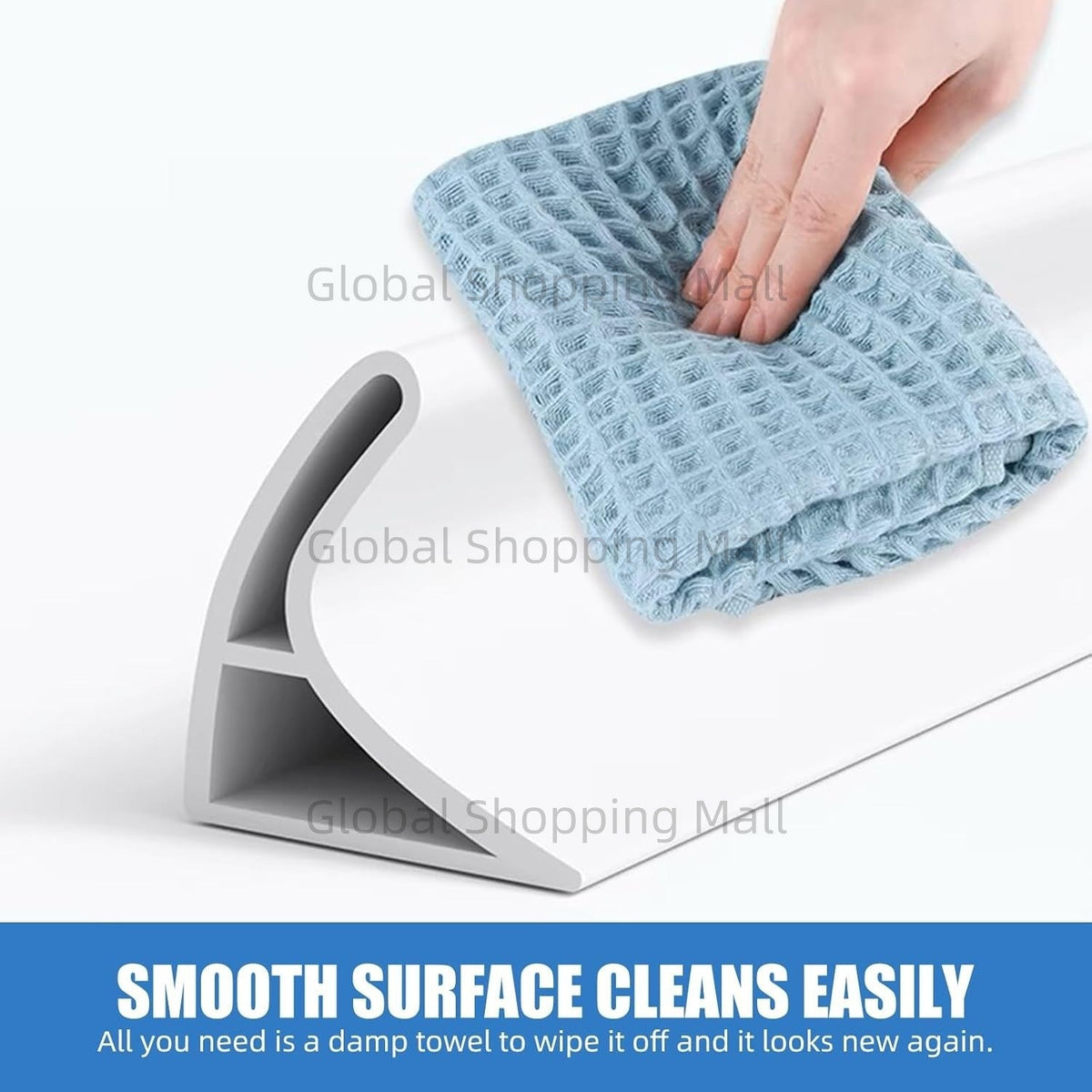 Collapsible Shower Water Dam Threshold Water Block Waterproof Barrier for Bathroom Kitchen Keep Water Inside Dry Wet Separation