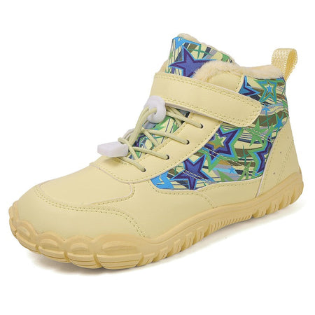 2025 Kids Barefoot Snow Boots Wide Toe Winter Insulated Waterproof Fur Lined Shoes for Boys Girls Cold Weather Outdoor Sneakers