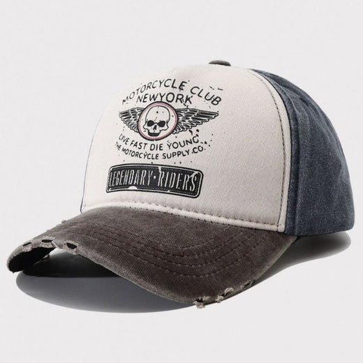 Fashion Skull Print Baseball Hat Bones Washed Cotton Snapback Hats Fashion Adjustable Sun Visors for Men Women