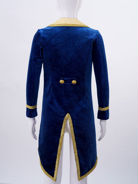 Boys Girls Prince Tuxedo Jacket Turn-Down Collar Coat Halloween Masquerade Theme Party Cosplay Costume Birthday Party Tailcoat