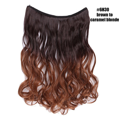 BENEHAIR Synthetic Invisible Wire No Clips In Hair Extensions Secret Fish Line Hairpieces Hair Extensions Fake Hair For Women