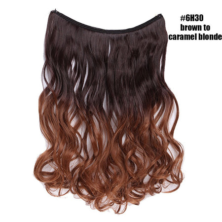 BENEHAIR Synthetic Invisible Wire No Clips In Hair Extensions Secret Fish Line Hairpieces Hair Extensions Fake Hair For Women