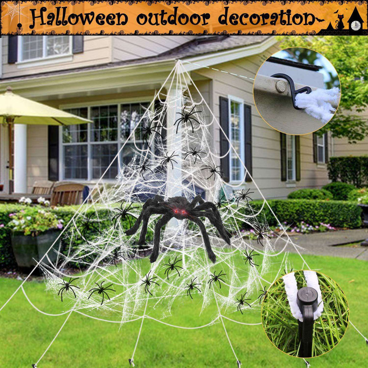 Halloween Spider Decoration Realistic Super Plush Spider Scary Indoor Home Scream Party Outdoor Garden Yard Decoration Supplies